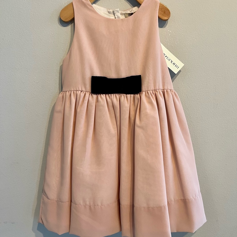NWT Hucklebones Blush Dress with Navy Bow size 4 Girls